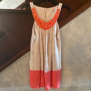 Coral Gold Cocktail Dress